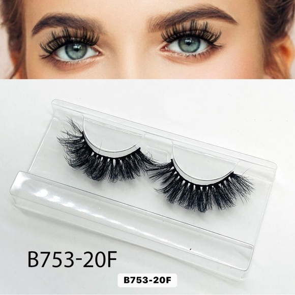 Dramatic Black False Eyelashes 20mm Fluffy Eyelashes - Picture 1 of 1